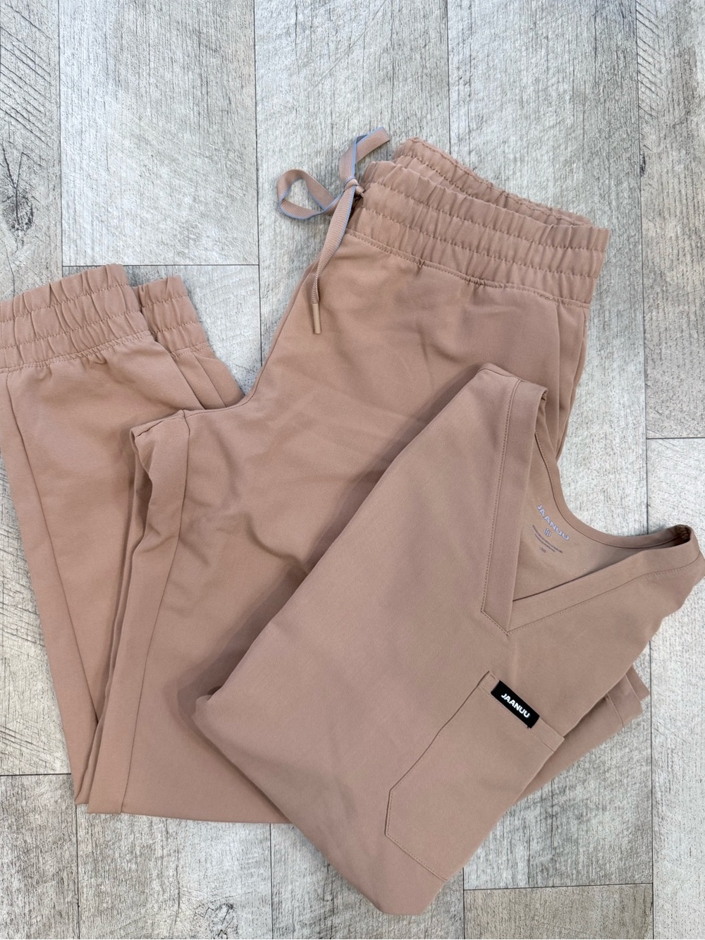 Jaanuu Women's Scrub Set in Dusty Rose